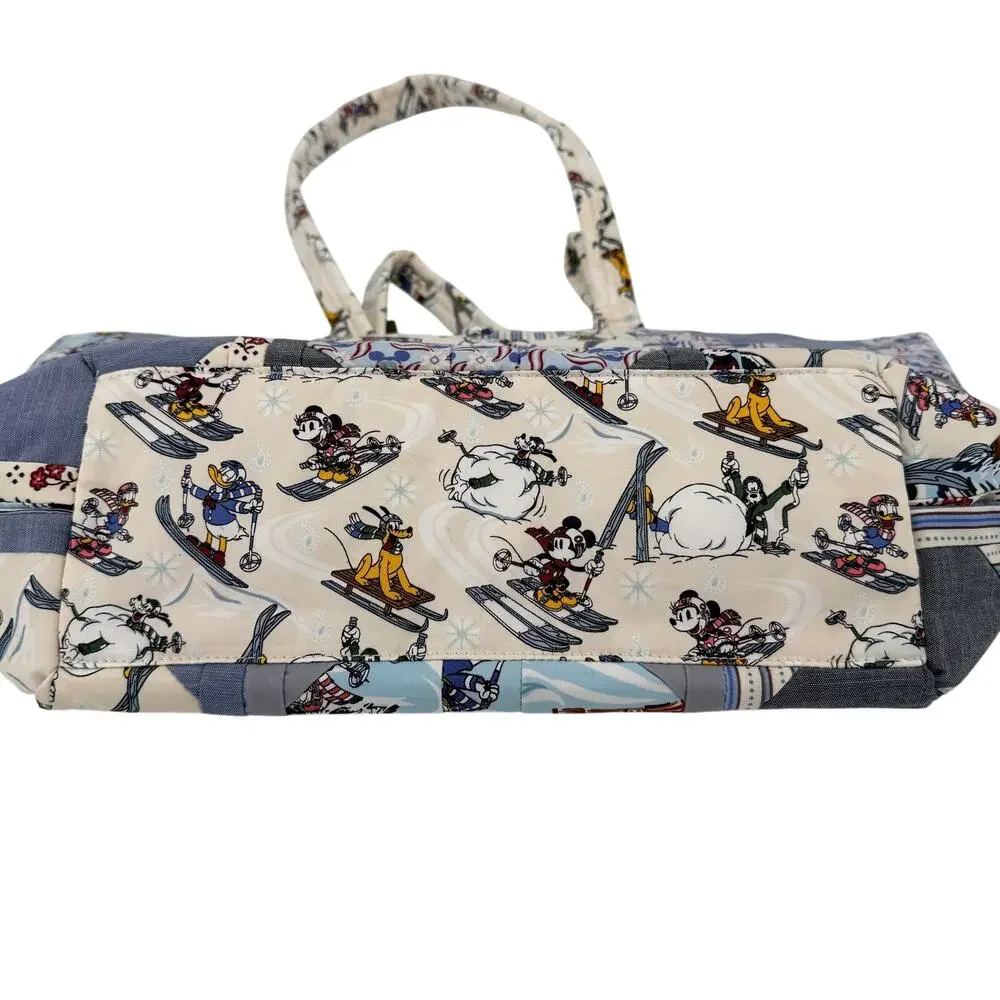 Vera Bradley Disney Small Hathaway Tote Ski Weekend Mickey Mouse Quilt Patchwork